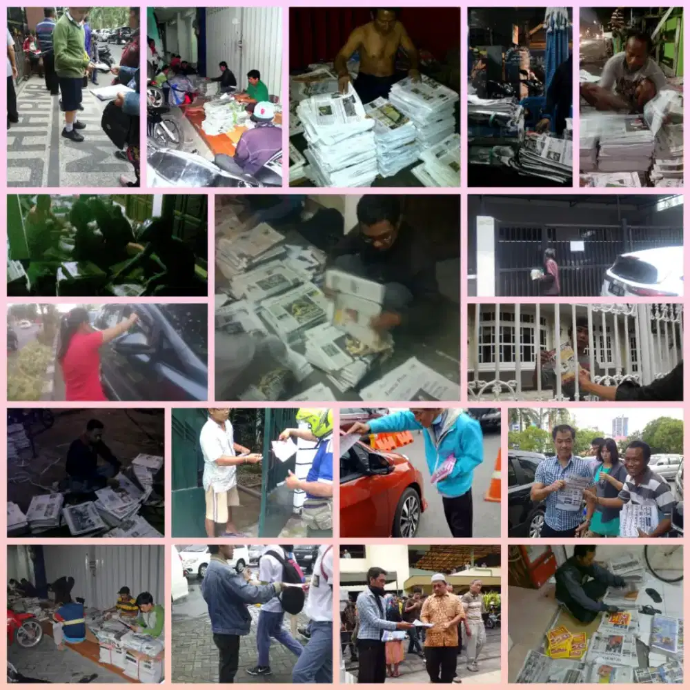 Terima jasa sebar brosur sisip koran, door to door, perempatan lampuTL