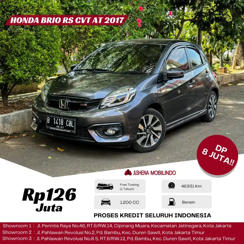 Brio RS AT 2017 Grey DP 8jt Cash Atau Kredit Terbaik SeOLX!