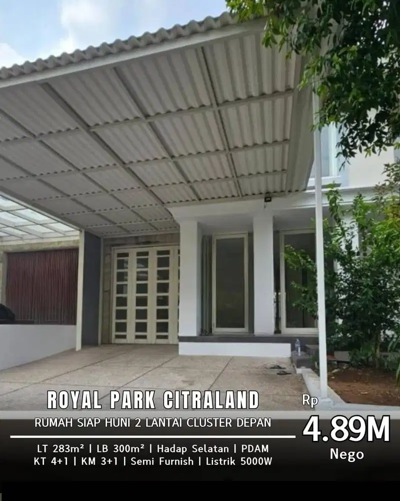 Dijual Rumah 2 Lantai Citraland Royal Park Semi Furnish Siap Huni
