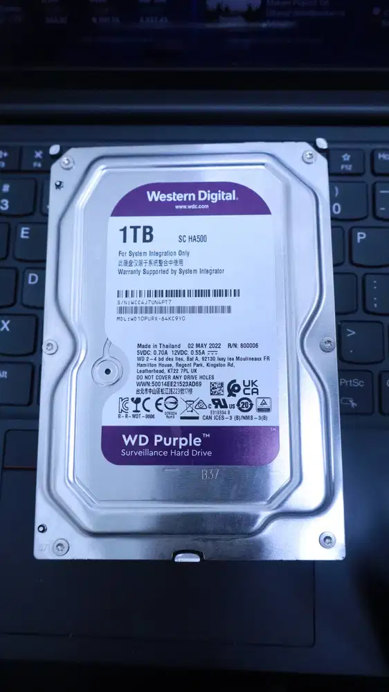 WD-Purple HDD CCTV 1TB