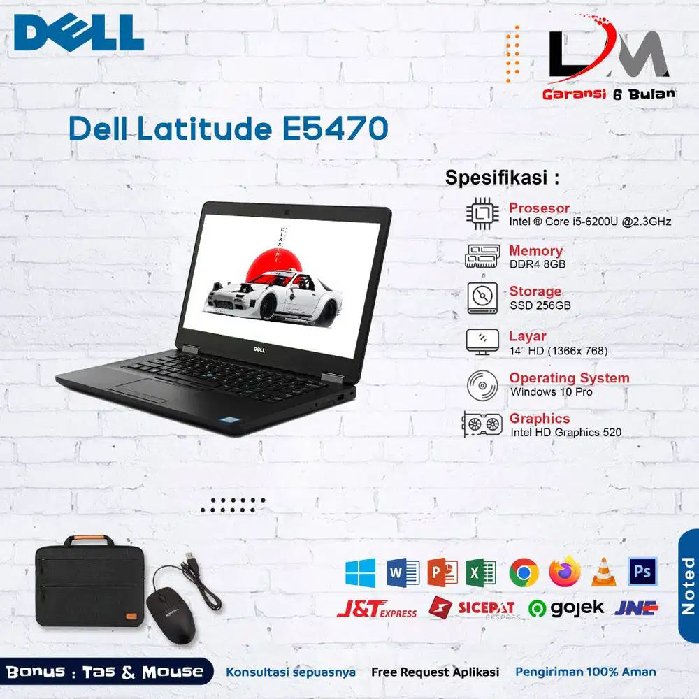 Dell Latitude E5470 i5 Gen 6 Ram 8GB Ssd 256GB 14 Win 10 Bergaransi