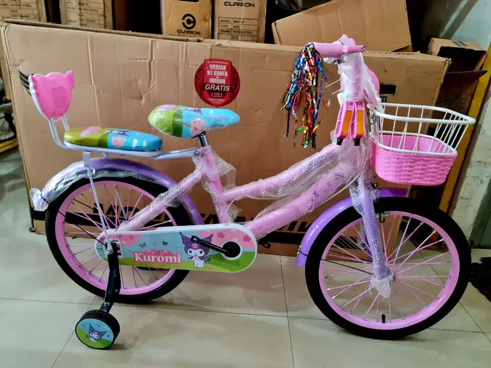 Sepeda Anak Perempuan Sepeda Mini CTB 18 Inch KUROMI ( PINK / UNGU )