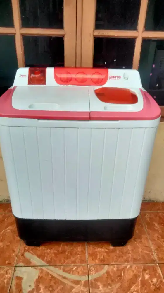 Jual mesin cuci 2 tabung merk Denpo 8 kg normal siap pakaii