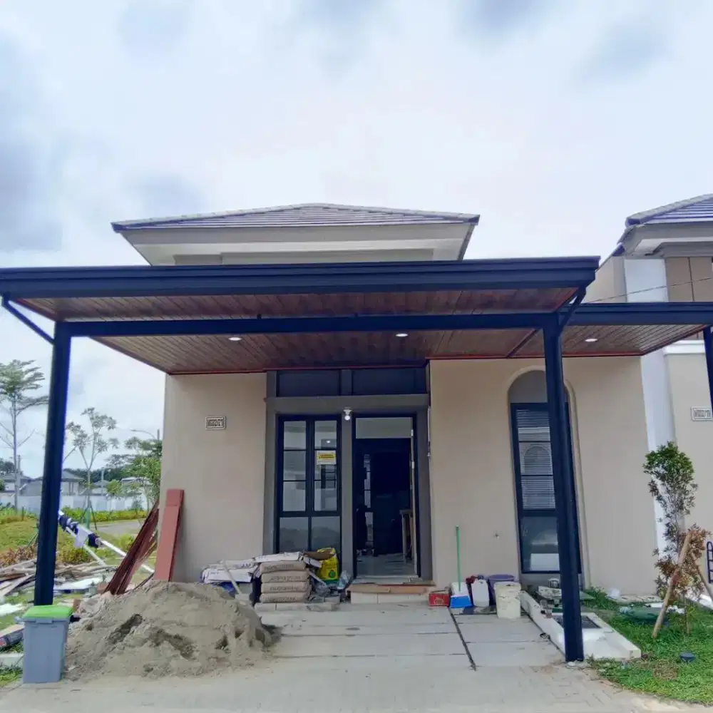 kanopi minimalis rangka bajaringan atap pvc