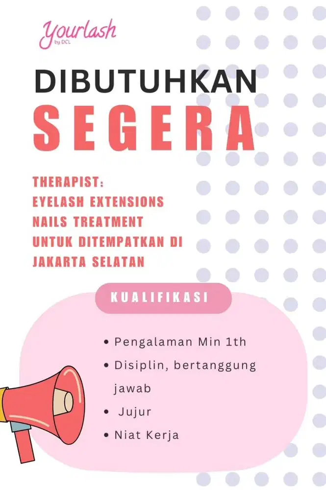 LOWONGAN TERAPIS EYELASH & NAIL ART