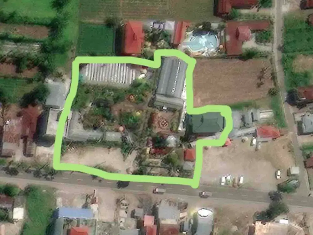 Dijual cepat tanah di tepi jalan utama cocok untuk bisnis dan gudang