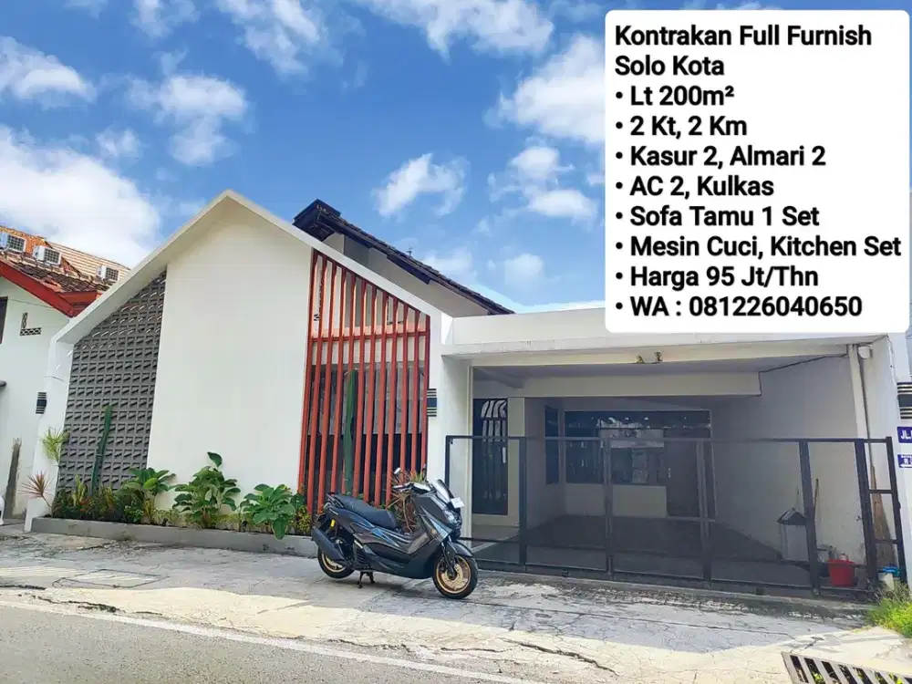 Sewa Rumah Full Furnish Area Dekat Manahan, Non Perumahan, Dekat Manahan, Purwosari, Laweyanan