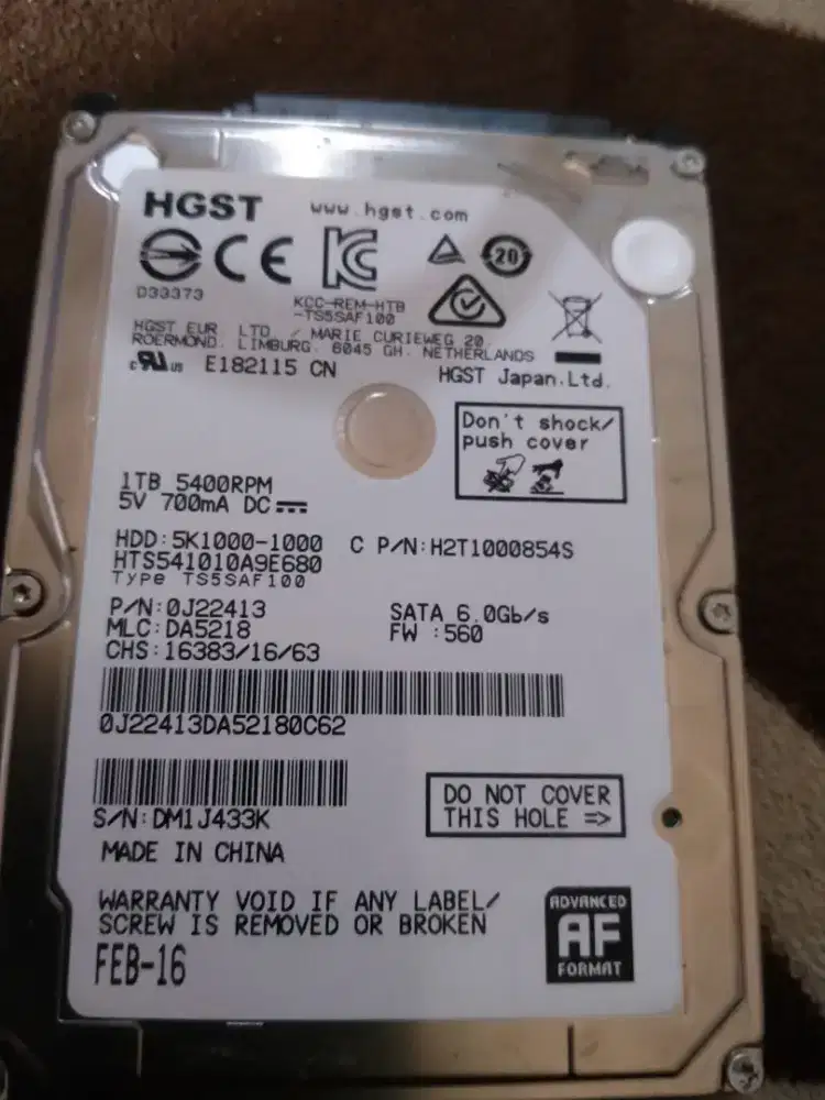 HARDISK SATA3 2,5' FOR LAPTOP/PS  HSGT 1TB/1000GB JAKSEL