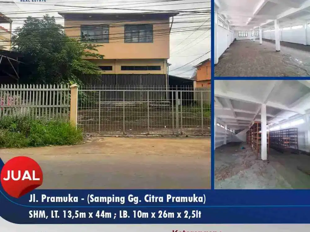 Dijual ruko tunggal - kawasan tersendiri Jl. Pramuka, Jeruju