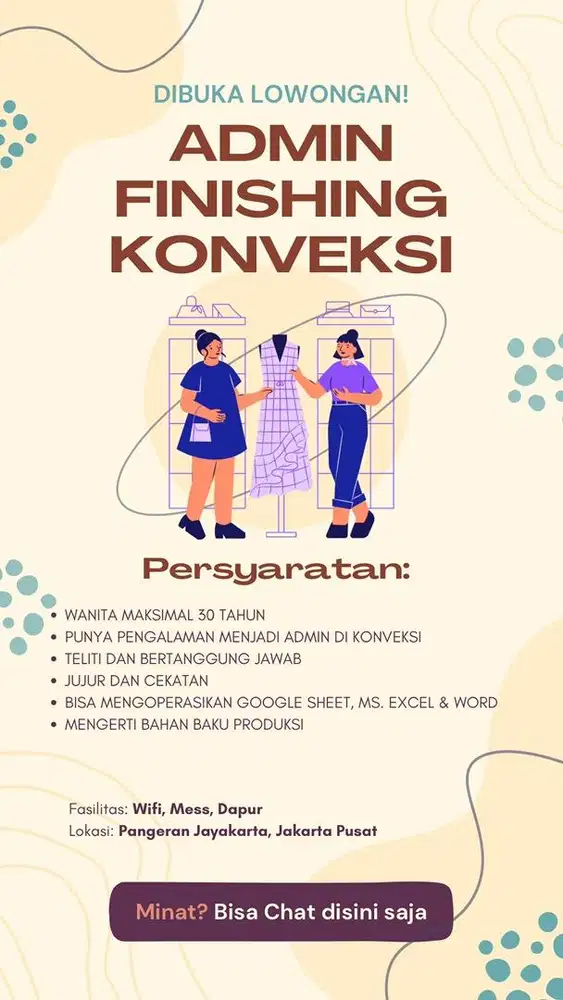 Admin Finishing Konveksi