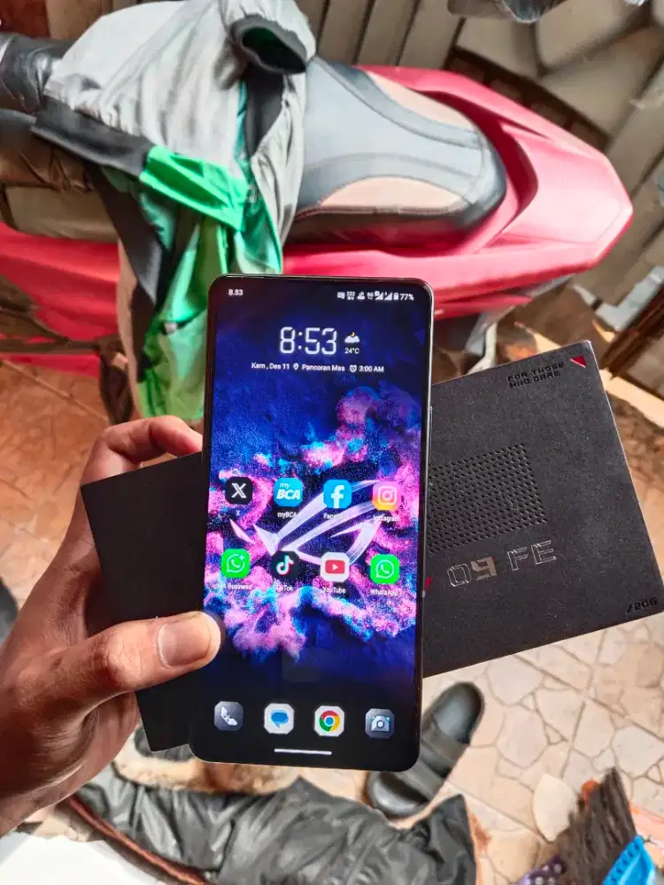 Rog phone 9 Fe 12/256 fullset mulus no minus