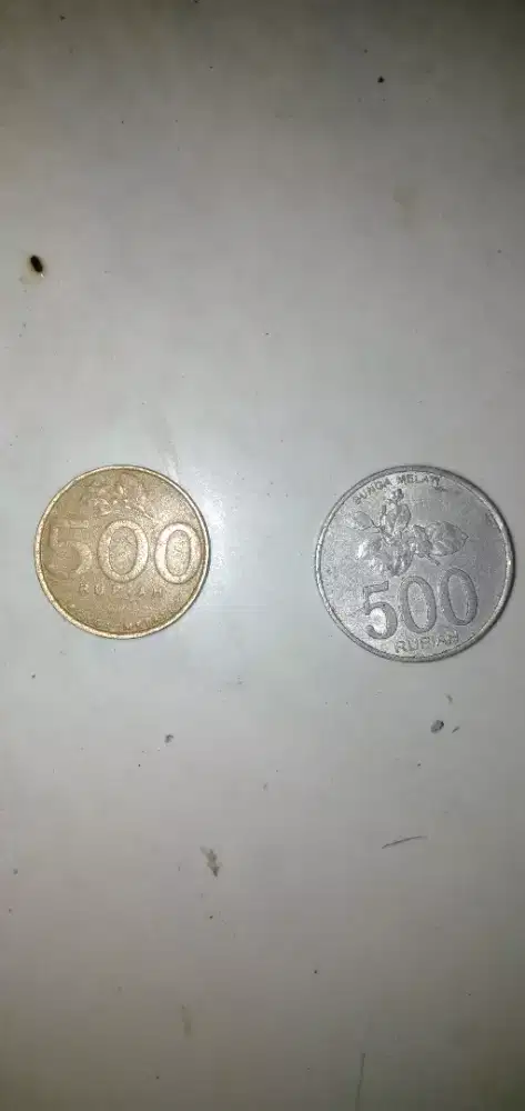 Uang Kuno Rp 500 Emas dan Perak