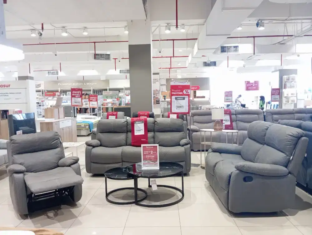 Promo terbatas extra diskon sofa set recline bahan kain (1+2+3 seat)!