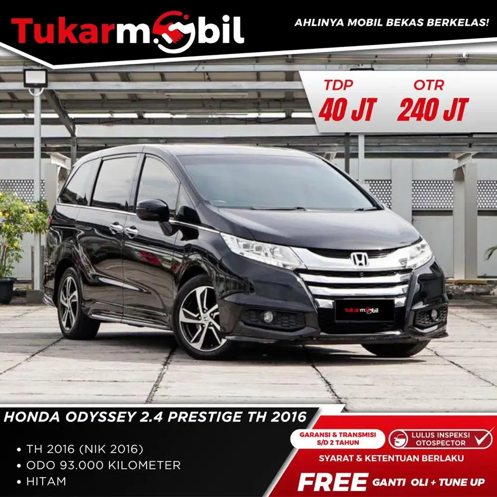 [BERGARANSI] HONDA ODYSSEY PRESTIGE SUNROOF MATIC TAHUN 2016 HITAM