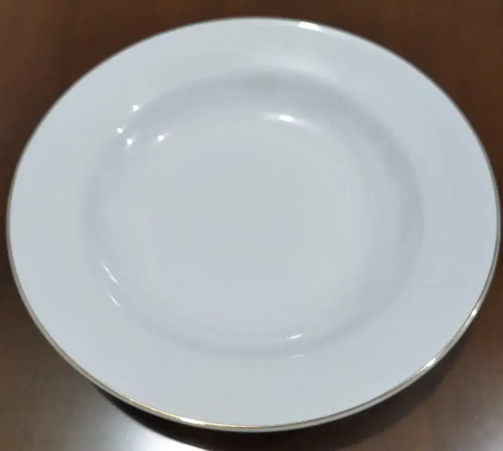 Piring makan sango list emas 9 inch ( diameter 23cm)