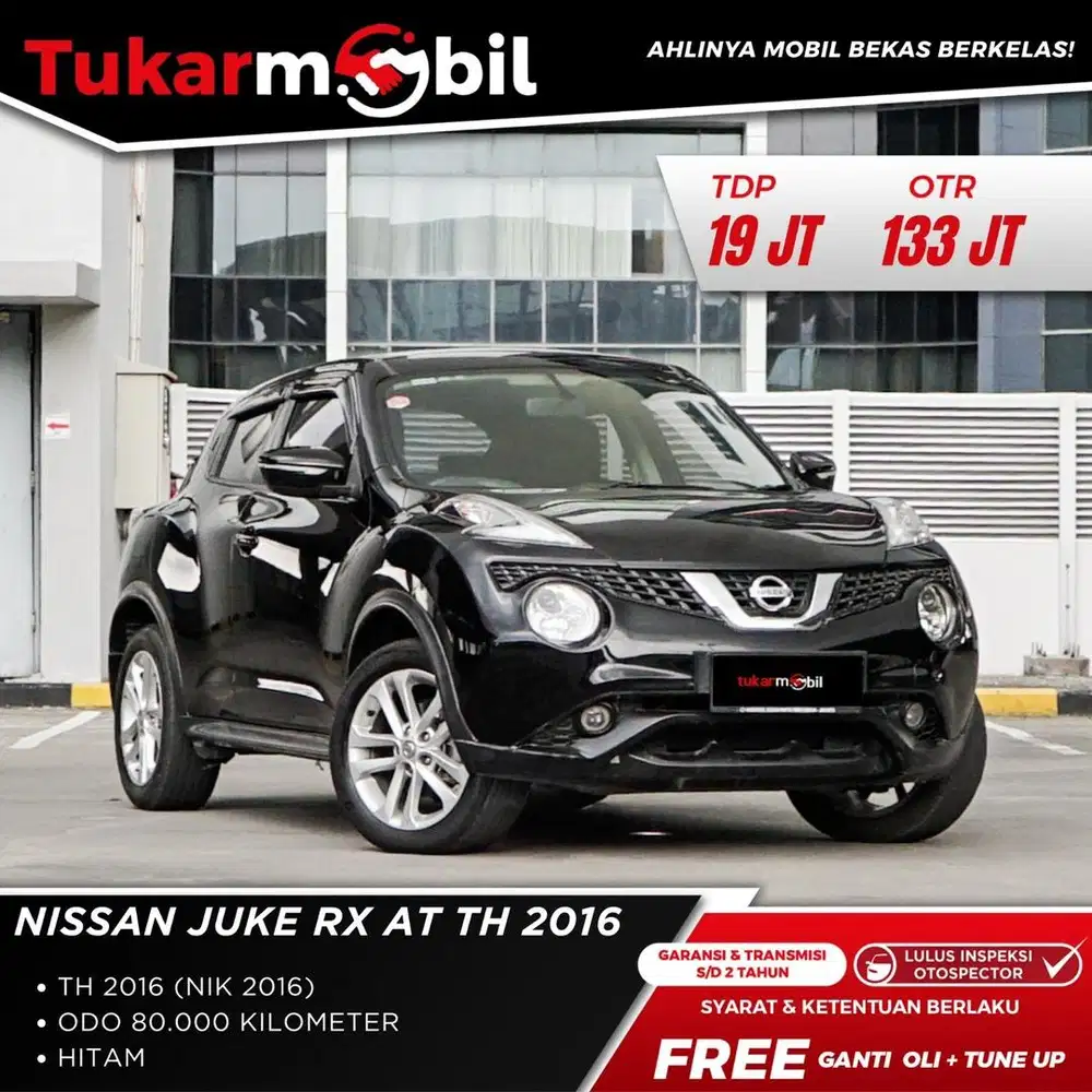 [BERGARANSI] NISSAN JUKE RX MATIC TAHUN 2016 HITAM LOW KM PAJAK HIDUP