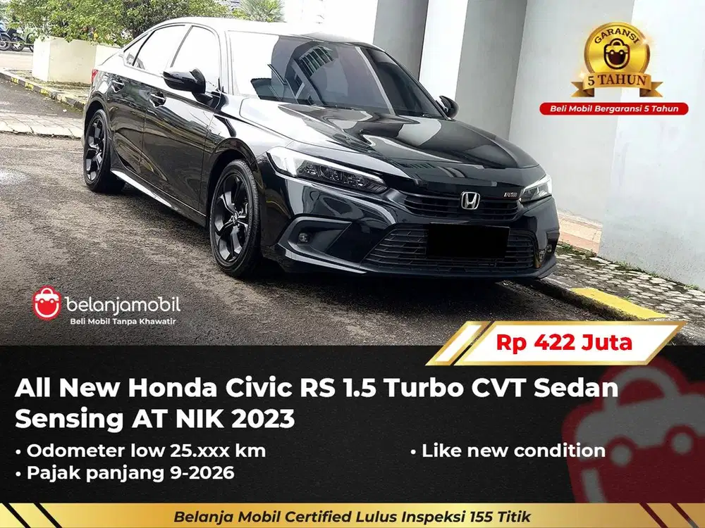[ GARANSI 5TH ] Honda Civic RS 1.5 Turbo CVT Sedan Sensing 2023/2024