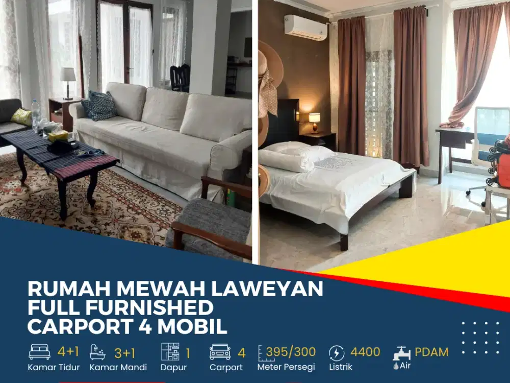 Rumah Mewah Area Laweyan Full Furnished Carport 4 Mobil