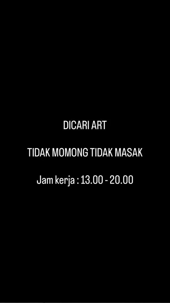 ART PULANG PERGI SIANG KE MALAM