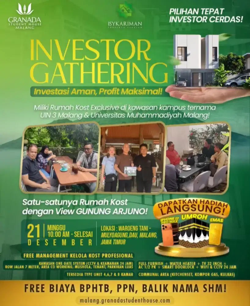 Rumah kost dijual free pengelolaan kost pemilik tinggal terimah hasil