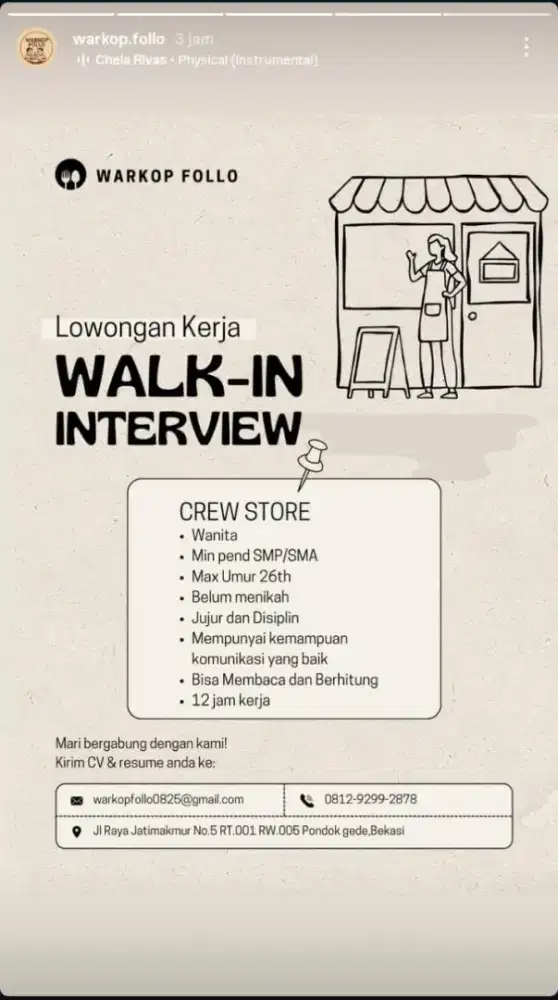 Lowongan pekerjaan warkop