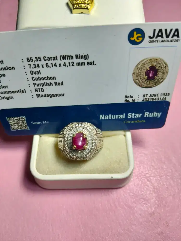 Cincin Ruby No Treatment Gemstone