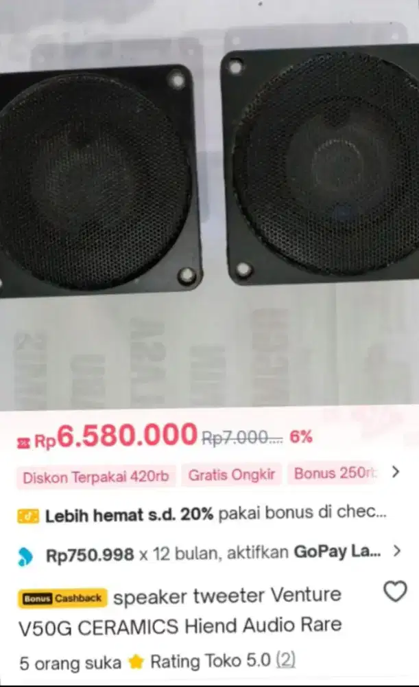 Speaker tweeter venture v50g belgium