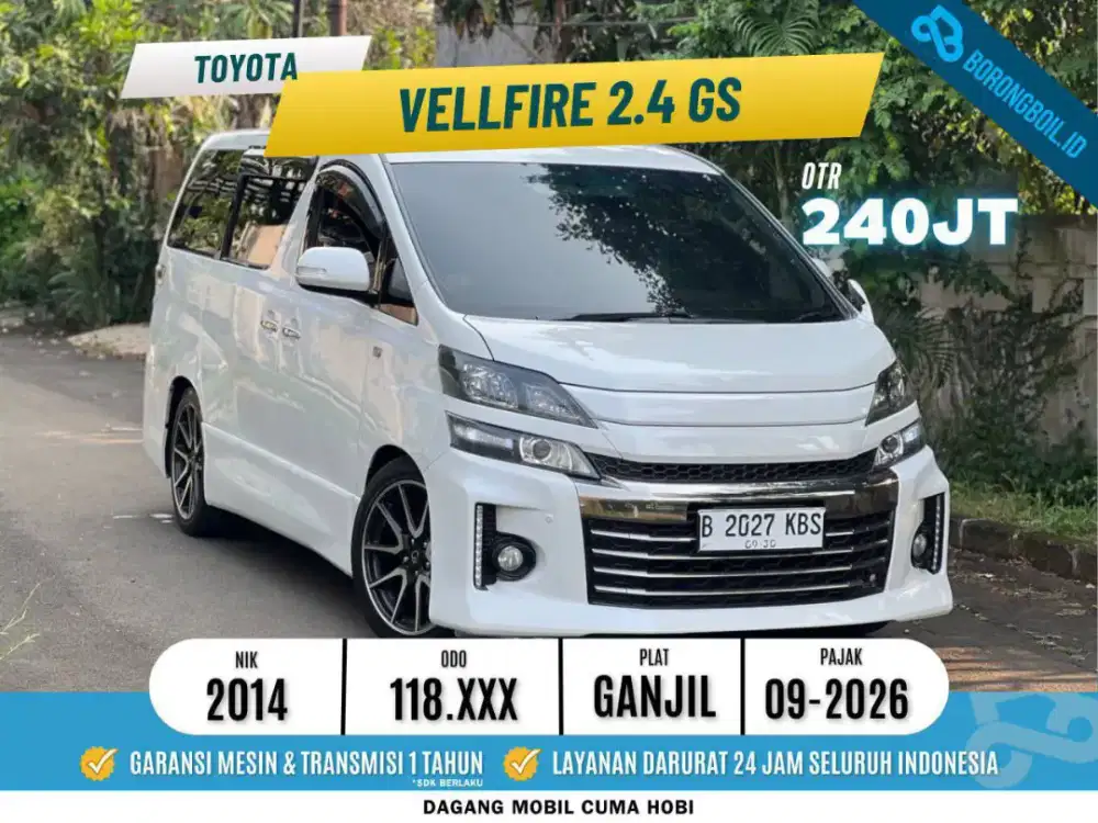 Jarang Ada! Toyota Vellfire 2.4 GS 2014 putih 2015 alphard