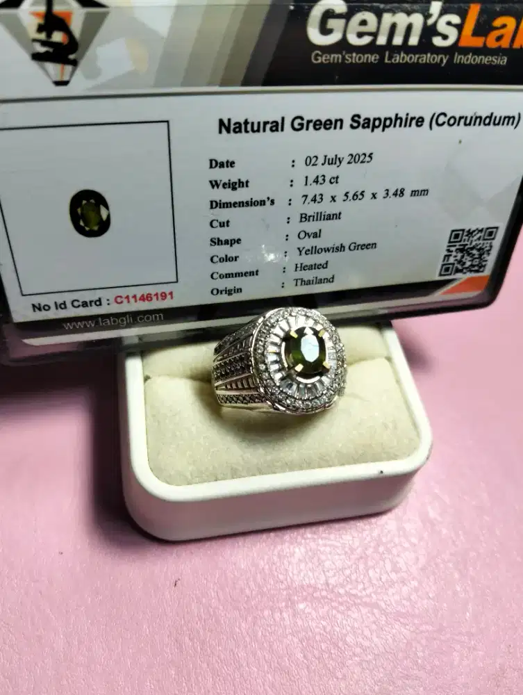 Cincin Green Safir (H only) Gemstone