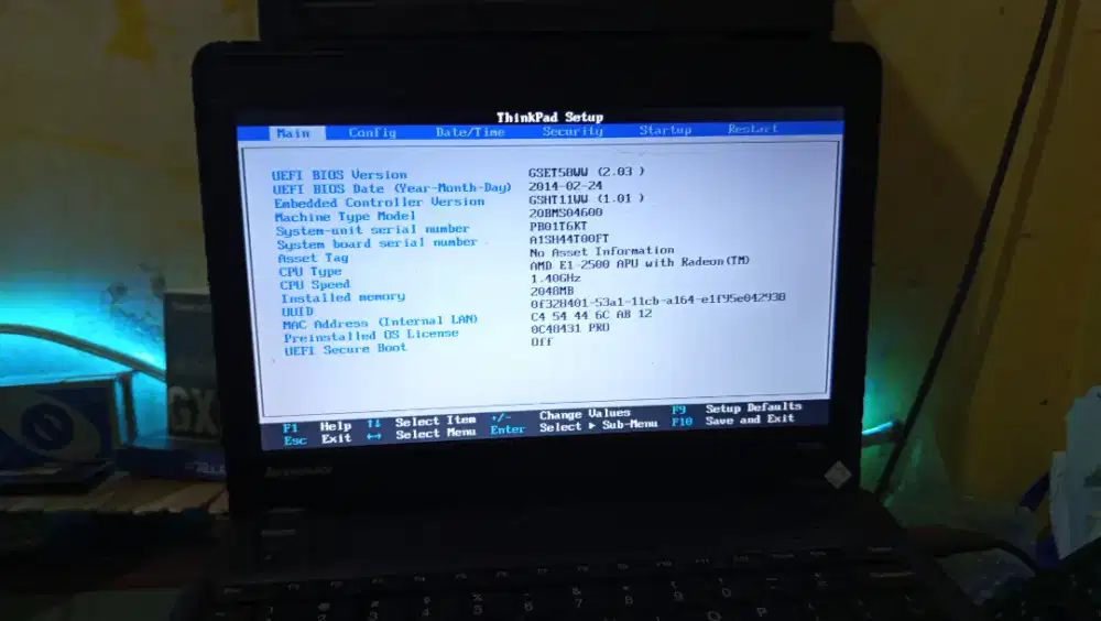 Thinkpad X140e Minus No HDD dan Keyboard