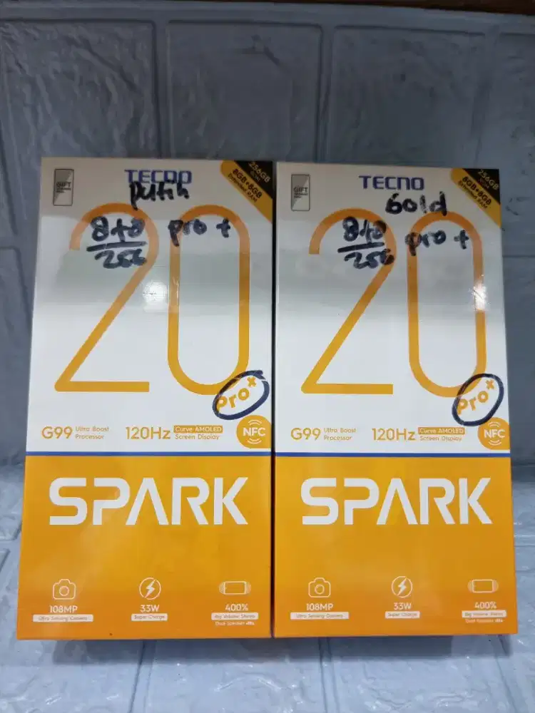 TECNO SPARK 20 PRO+ 8+8/256 BARU GARANSI RESMI