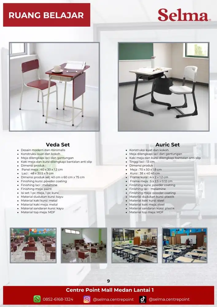 Meja Sekolah Set Auric Selma