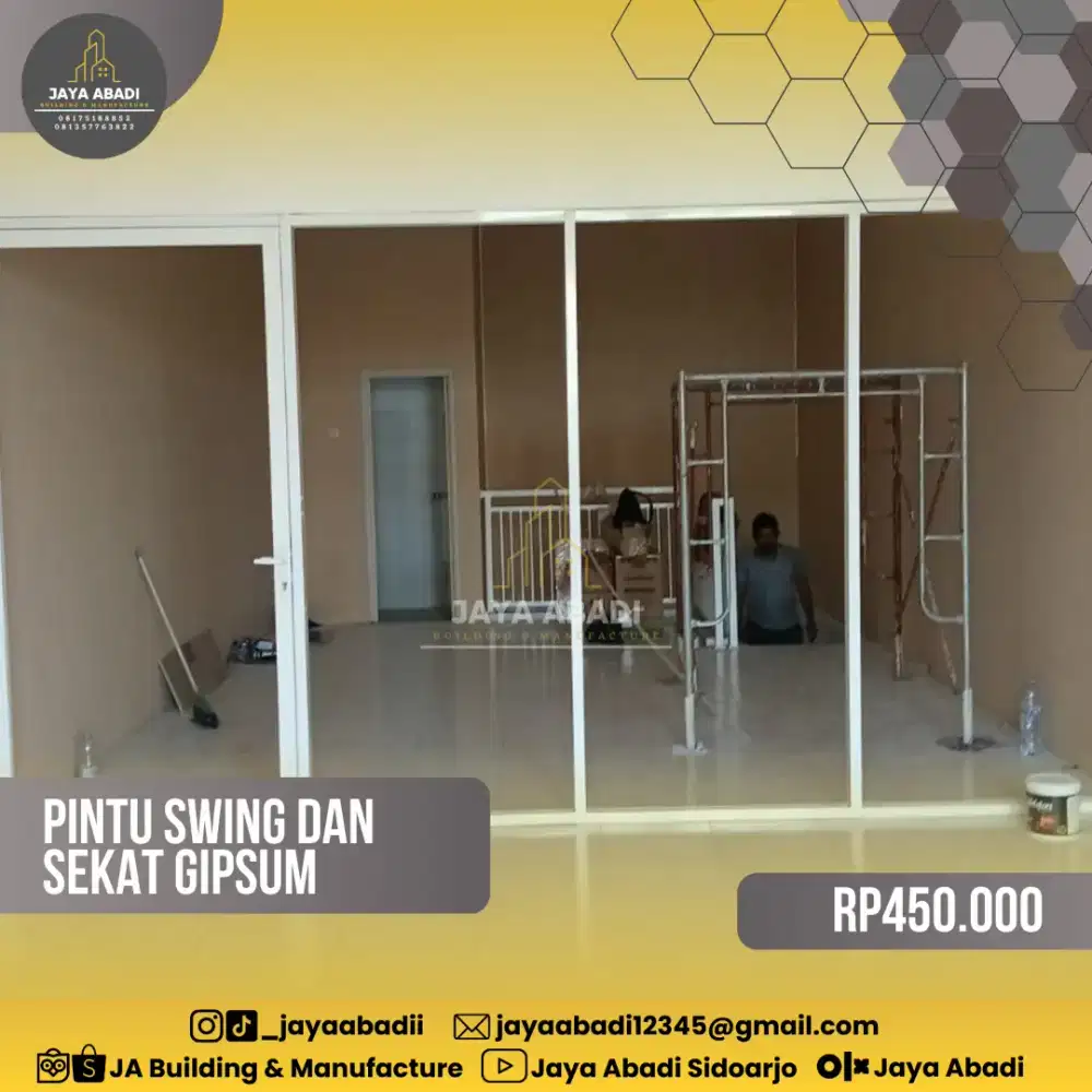 PROMO AKHIR TAHUN PINTU SWING + SEKAT GIPSUM HANYA 450RB