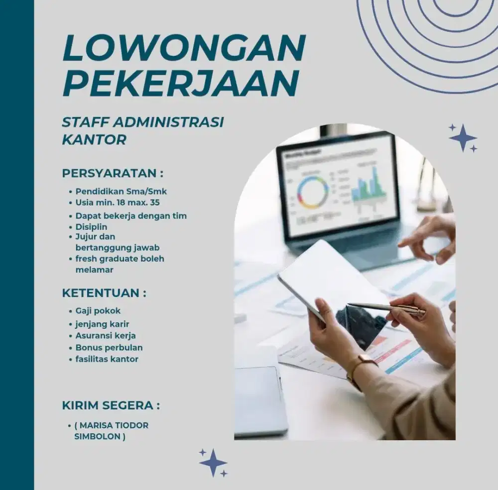 DI BUTUHKAN LOWONGAN PEKERJAAN STAFF ADMINISTRASI KANTOR