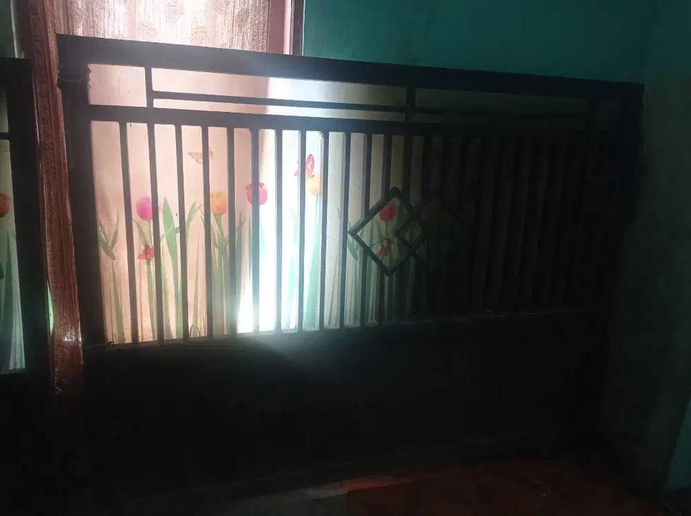 Jual pagar rumah free ranjang besi & drum airair
