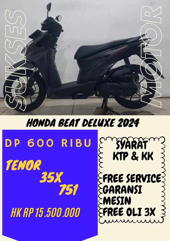 DP MURAH HONDA BEAT DELUXE 2024 DP 600 RIBU BISA CASH/KREDIT