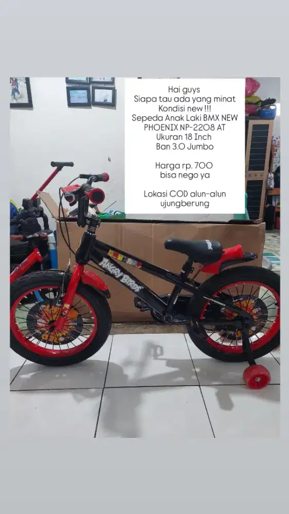 Sepeda Anak Laki BMX NEW PHOENIX NP-2208 AT Ukuran 18 Inch
