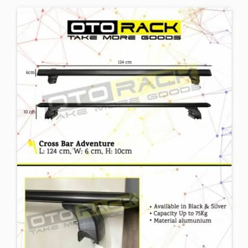 crossbar adventure otorack otoproject Panjang 124cm tinggi 10cm
