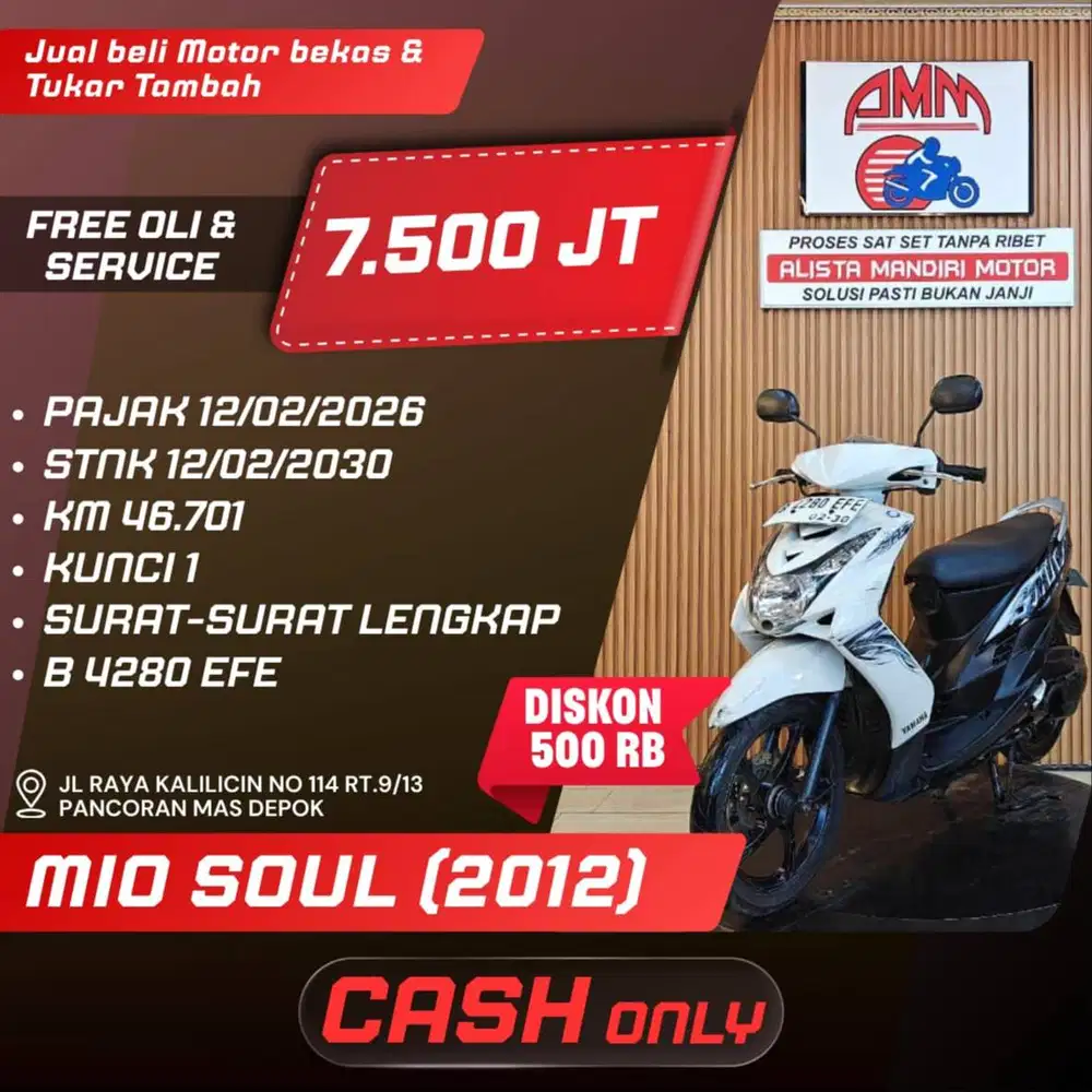 MIO SOUL 2012 PAJAK HIDUP CC 0% KREDIVO TOKPED SPAYLATER INDODANA