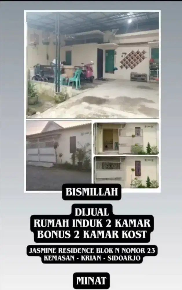 Jual Rumah + Kost aktif 2 Kamar