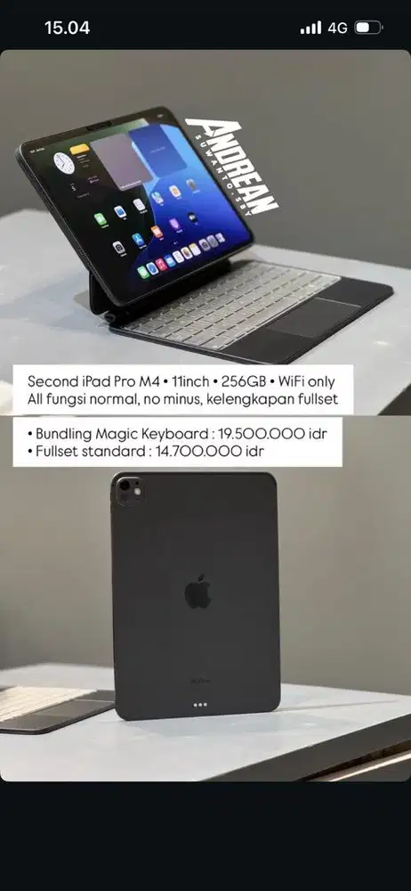 Ipad pro M4 11 inch wifi 256gb bundling magic keyboard