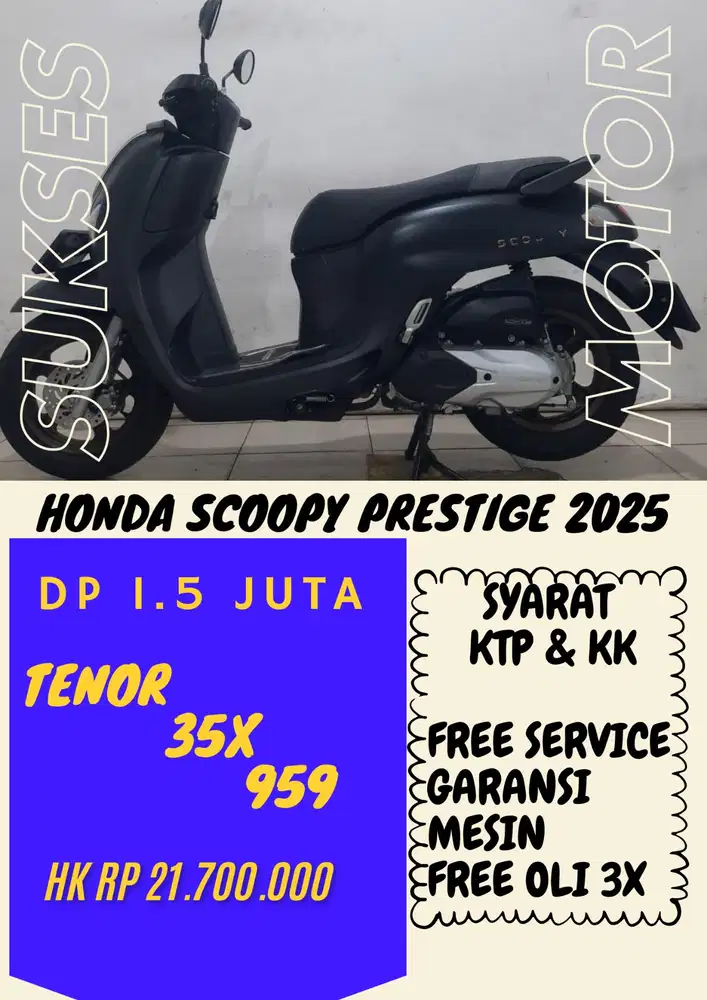 SERIES TERBARU HOBDA SCOOPY PRESTIGE 2025 DP 1.5 JUTA BISA CASH/KREDIT