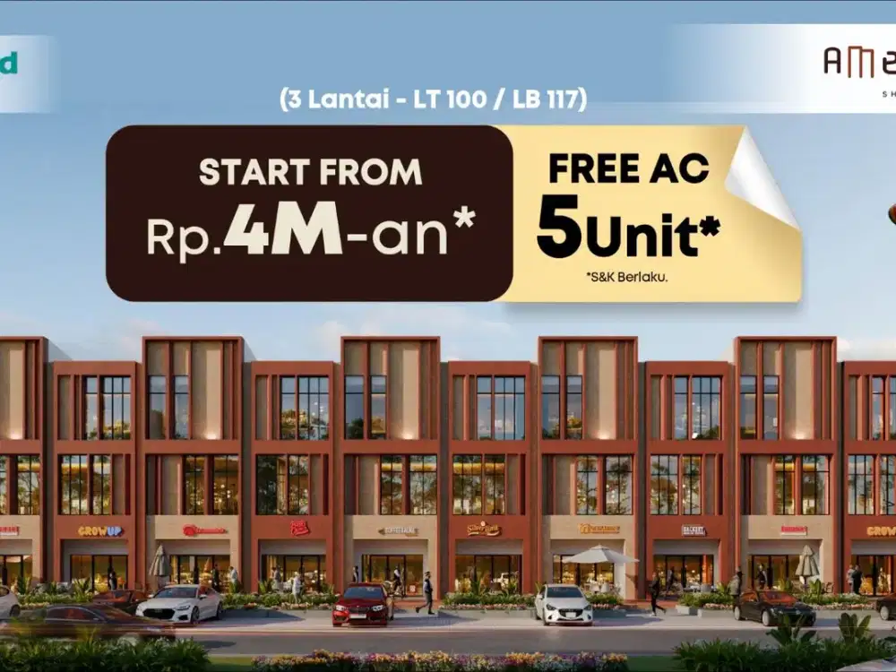 INVESTASI MEROKET! Jual Ruko Americano 3 Lantai Limited Edition - Harga Perdana, Untung Berlipat, Di Metland Menteng, Cakung