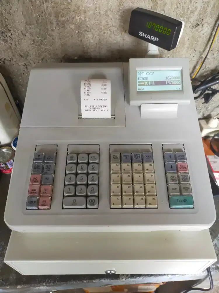 Mesin kasir merk Sharp type XE-A 207W