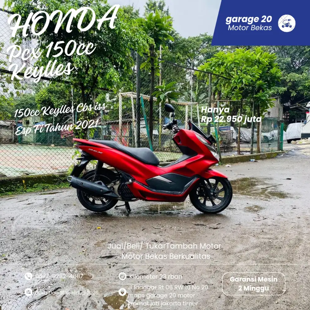 Honda PCX 150cc Keylles Cbs iss Esp Fi Tahun 2021 Pajak Hidup