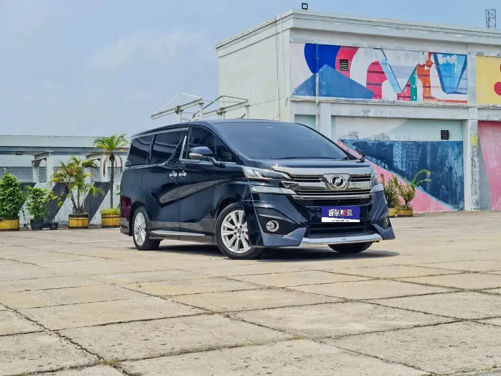 Toyota Vellfire 2.5 X AT 2015 Hitam KM 70RB Body Kit Modellista