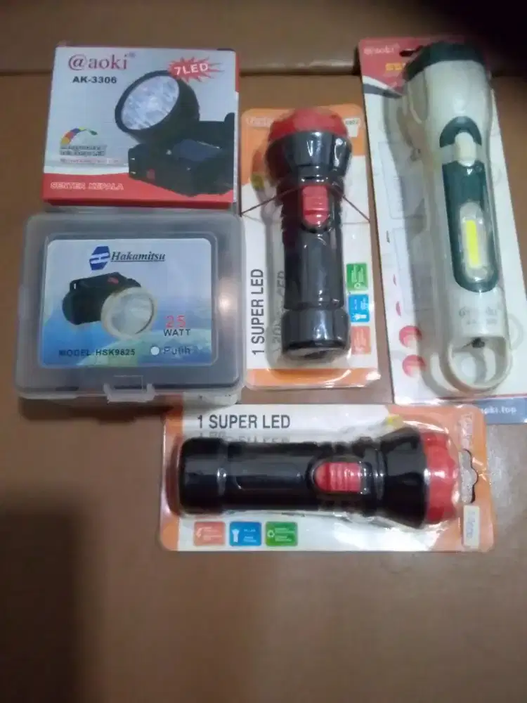 Senter LED  merk SURYA dan @aoki