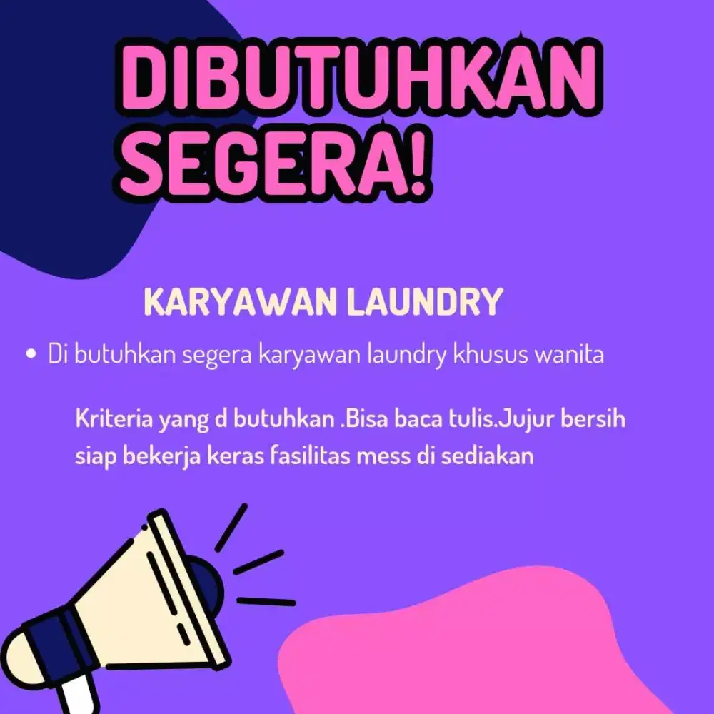 Lowongan karyawati laundry