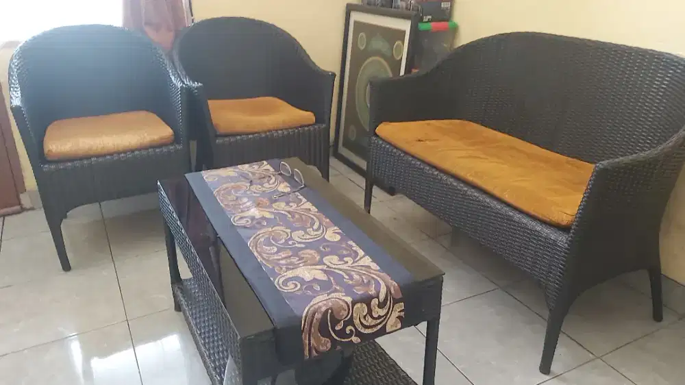 Kursi rotan 1 set