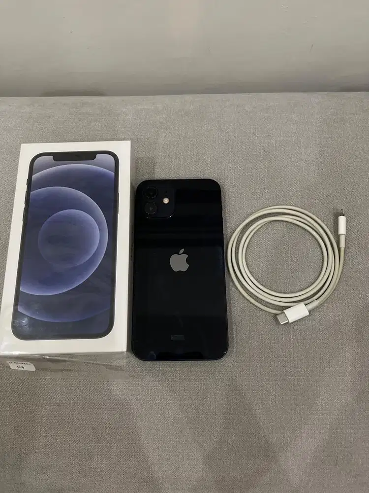 IPHONE 12 BLACK 128gb IBOX Kondisi 98%